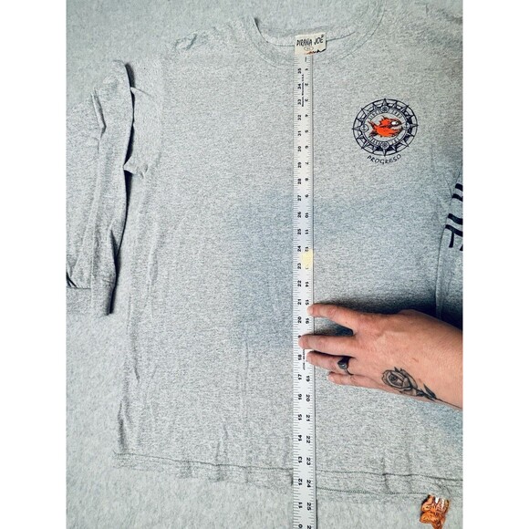 Pirana Joe Long Sleeve T Shirt Gray - Fish Tag - Progreso Mexico - 100%‎ Cotton - Picture 9 of 12